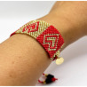 Bracelet Miyuki red and goldk - Amore - Llata & Morett