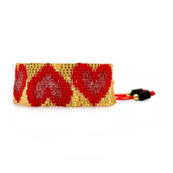 Miyuki Armband Mix aus Rottönen und Gold - Amore - Llata & Morett