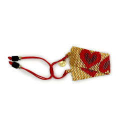 Miyuki Bracelet Mix of reds and golds - Amore - Llata & Morett