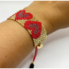 Miyuki Bracelet Mix of reds and golds - Amore - Llata & Morett