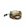 Miyuki double bracelet, grayscale and gold - Amore - Llata & Morett