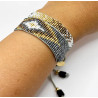 Miyuki double bracelet, grayscale and gold - Amore - Llata & Morett