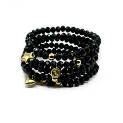 Schwarze Kristall-Armbänder - Fortuna - Llata & Morett
