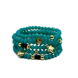 Türkisblaue Kristall-Armbänder - Fortuna - Llata & Morett