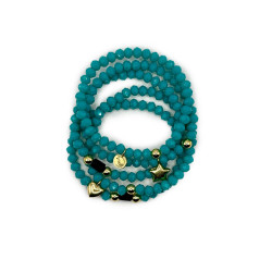 Türkisblaue Kristall-Armbänder - Fortuna - Llata & Morett